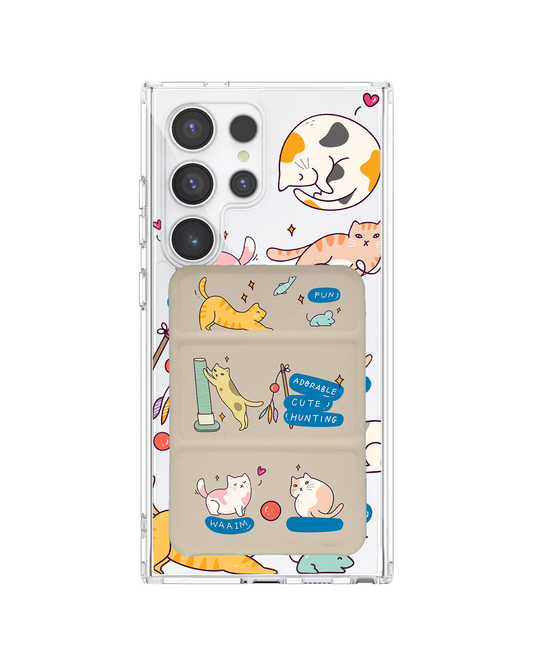 เคสกระเป๋าสตางค์พับสามทบแบบแม่เหล็กสำหรับ Android - แมวขี้เล่น