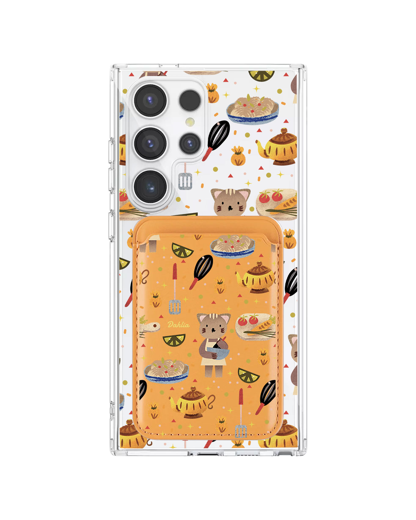 Android Magnetic Wallet Case - Cooking Cat