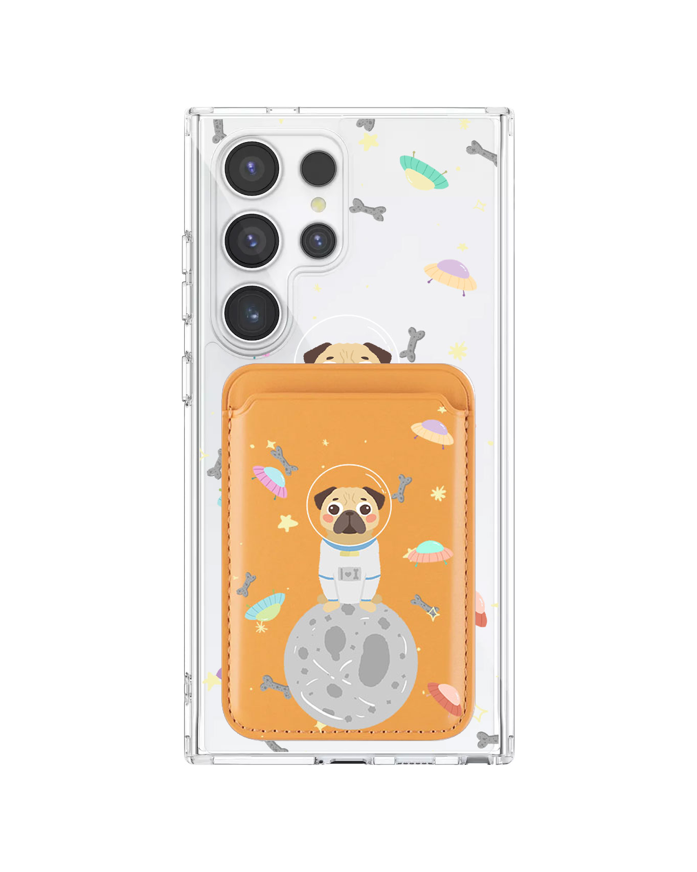 เคสกระเป๋าสตางค์แม่เหล็กสำหรับ Android - Pugstronaut