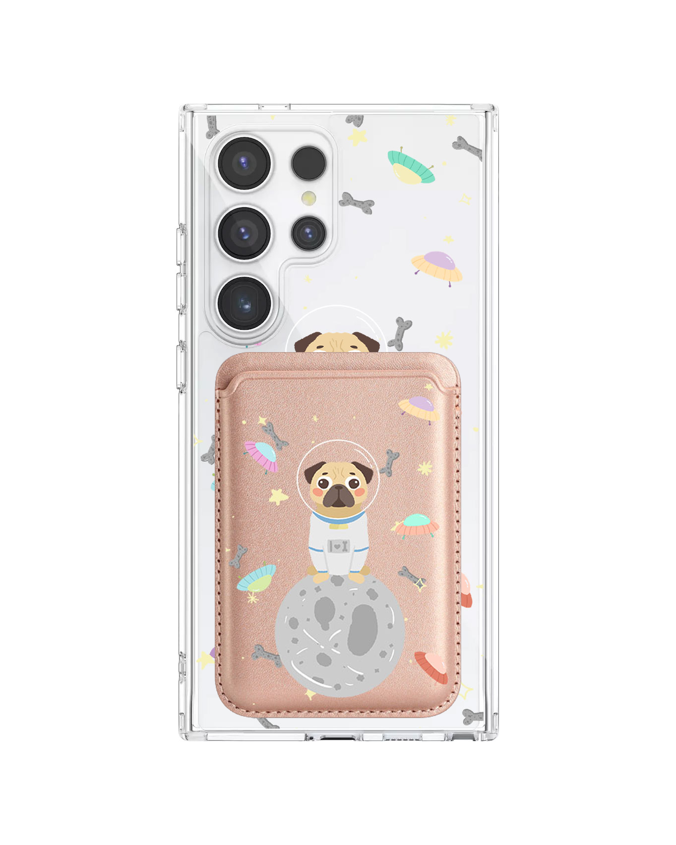 เคสกระเป๋าสตางค์แม่เหล็กสำหรับ Android - Pugstronaut