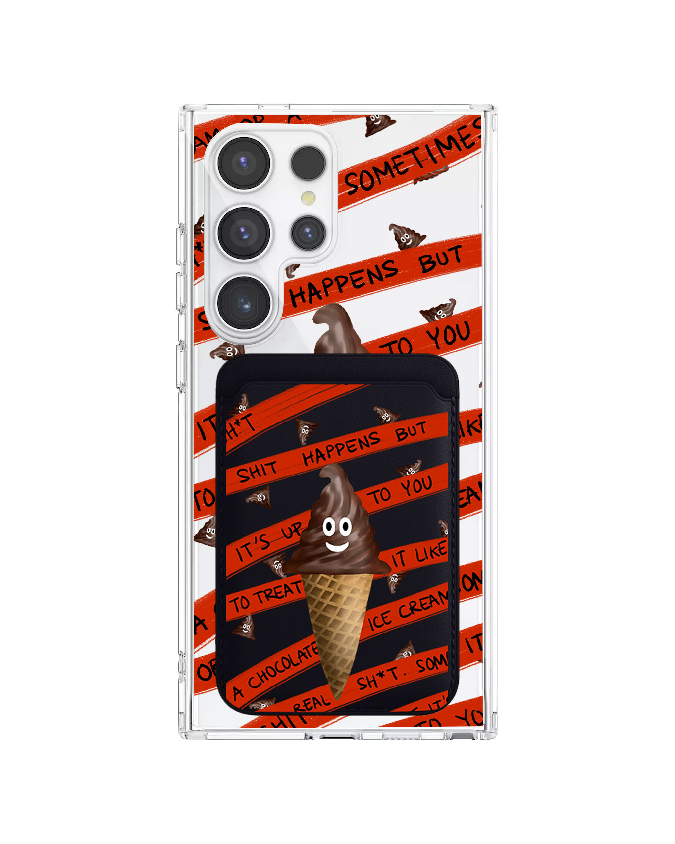 Android Magnetic Wallet Case - Oh.. Sh*t Happen!