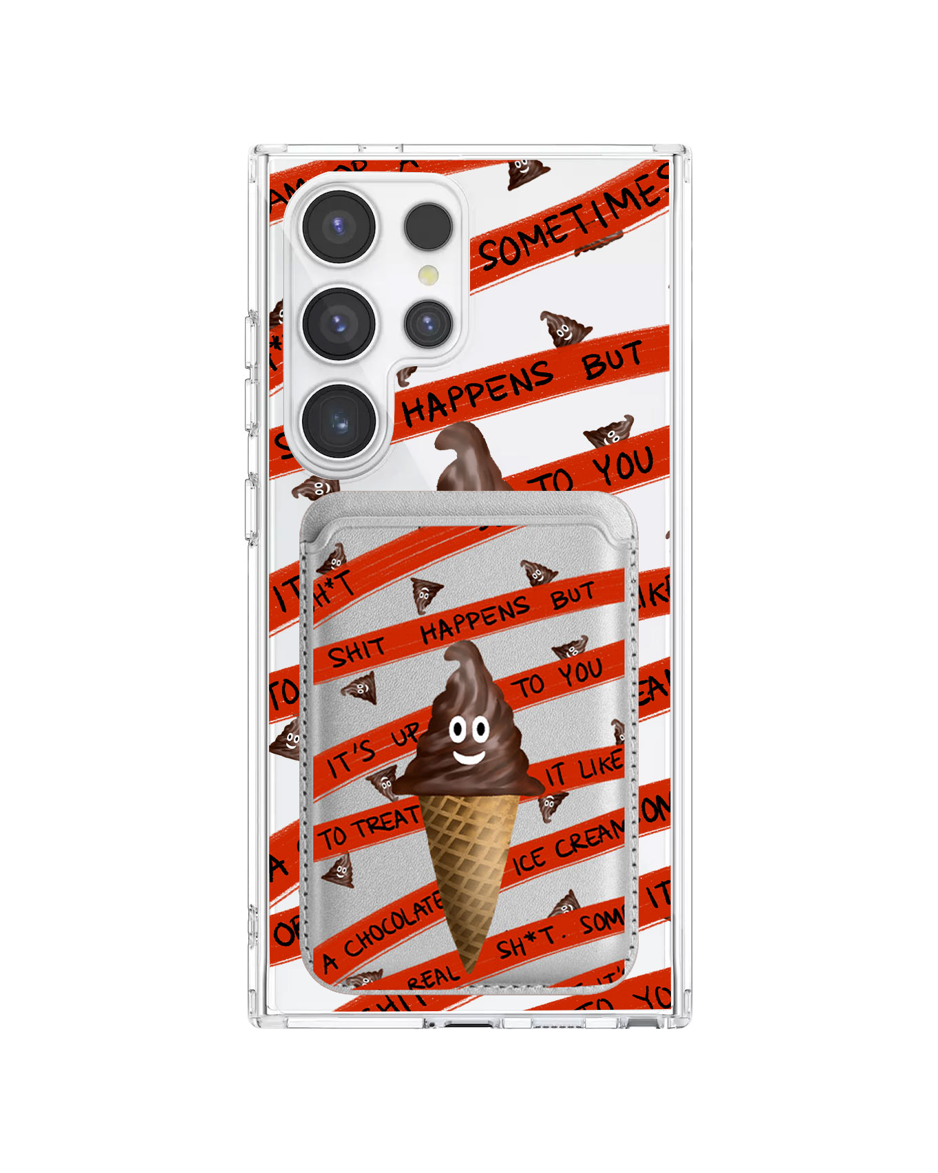 Android Magnetic Wallet Case - Oh.. Sh*t Happen!