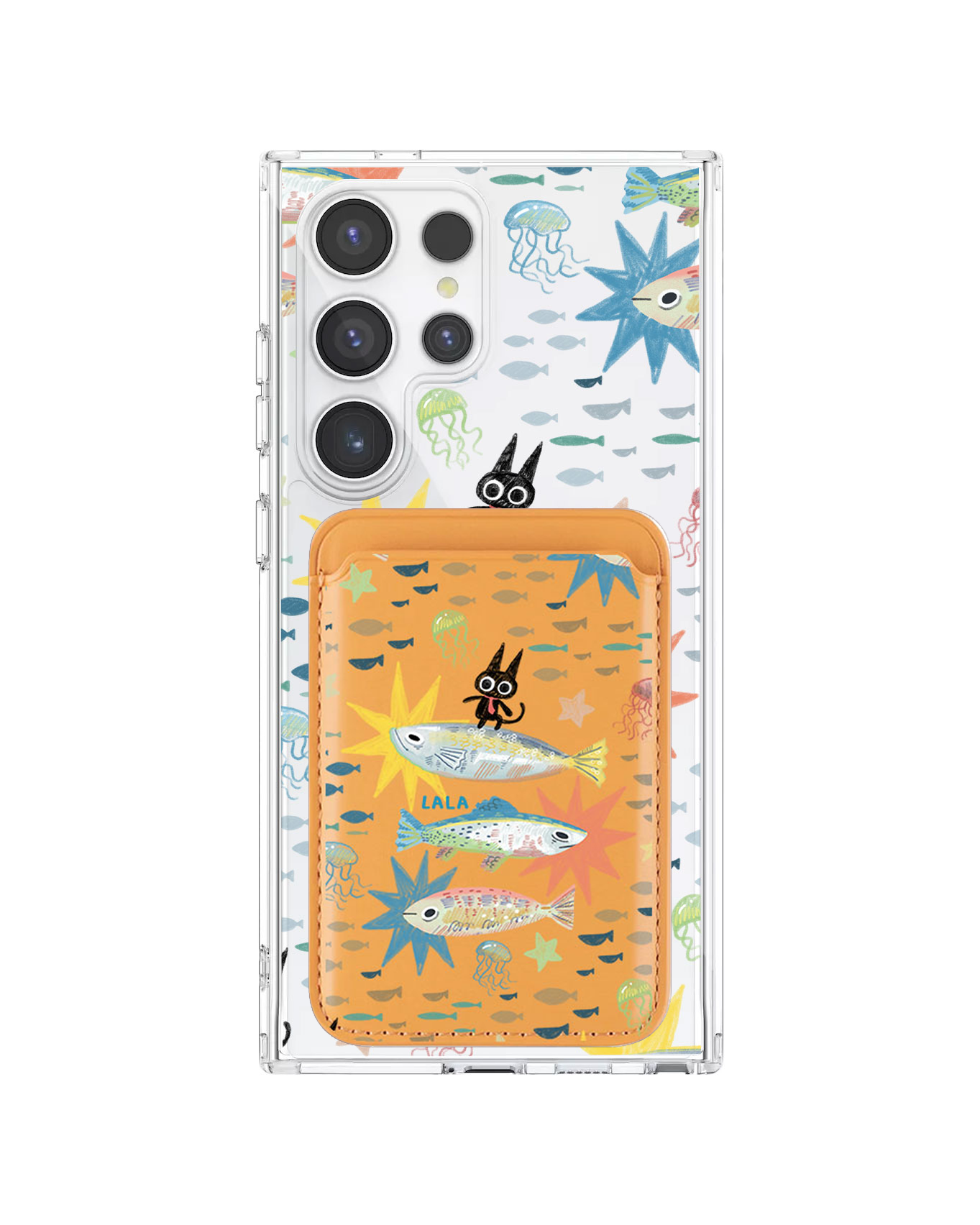 Android Magnetic Wallet Case - The Fish Surfer