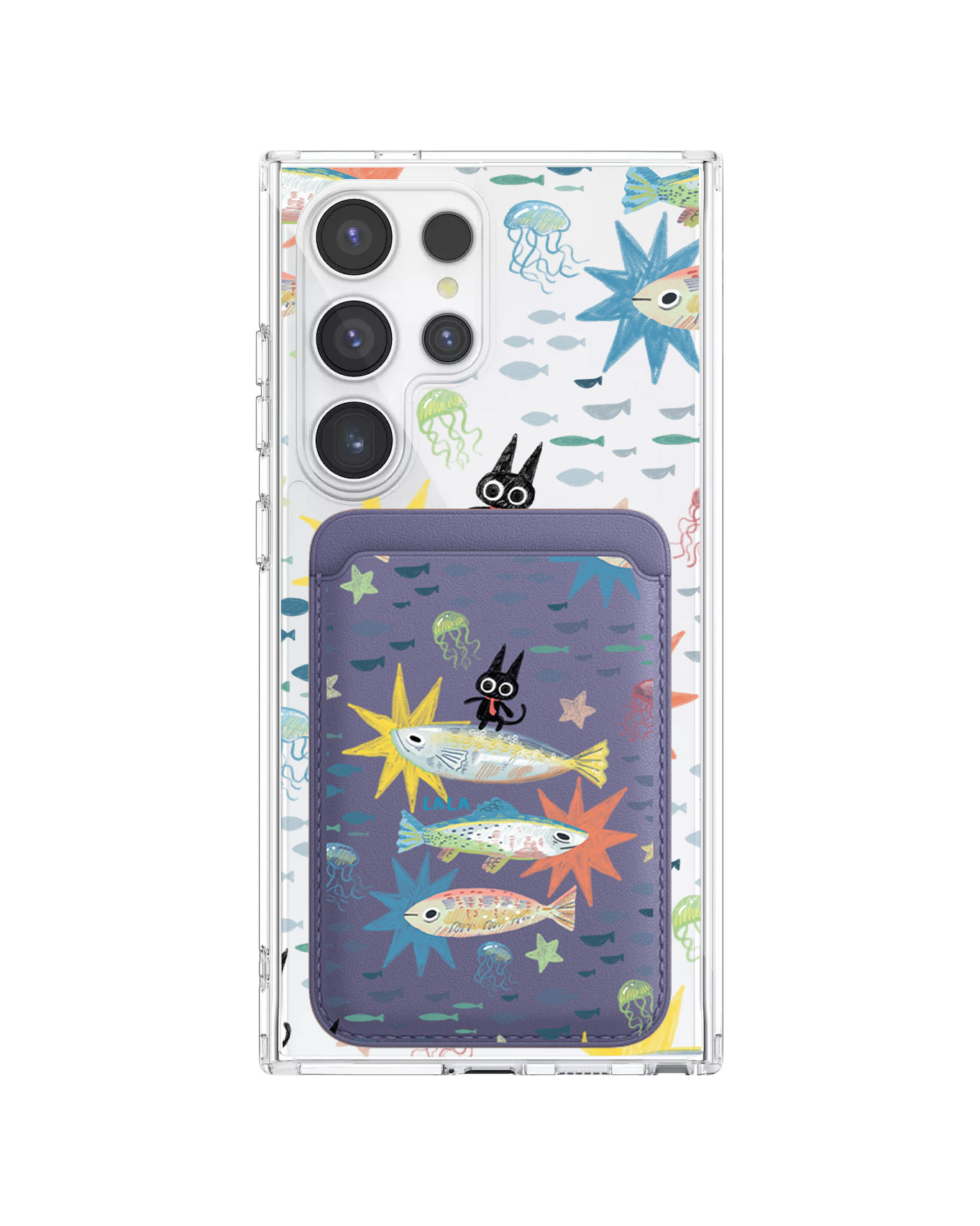 Android Magnetic Wallet Case - The Fish Surfer