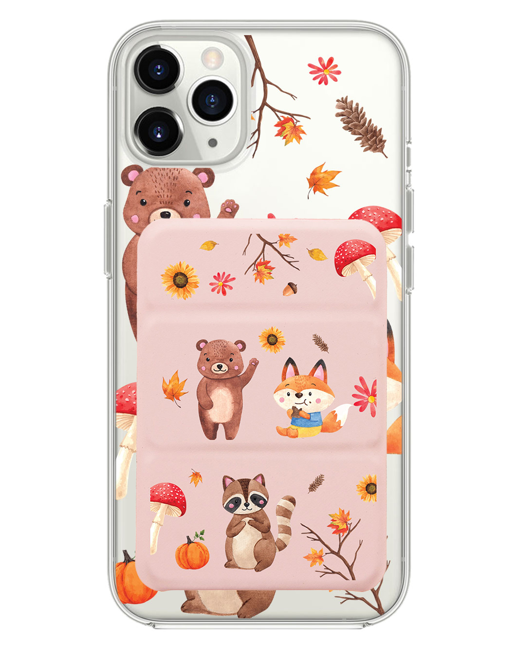 เคสพับสามทบแม่เหล็กสำหรับ iPhone - สัตว์ประจำฤดูใบไม้ร่วง