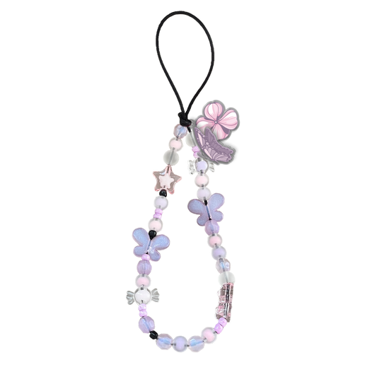 Beaded Strap with Acrylic Charm  - Batik Floral