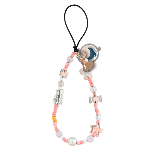 Beaded Strap with Acrylic Charm  - Boho