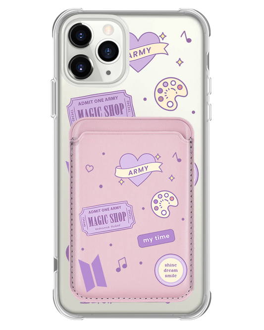 iPhone Magnetic Wallet Case - BTS Sticker Pack