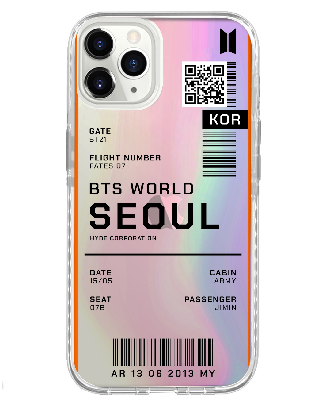تذكرة BTS World - غطاء خلفي لهاتف iPhone Holo