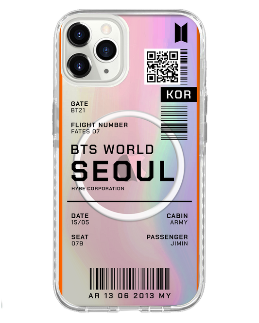 تذكرة BTS World - غطاء خلفي لهاتف iPhone Holo
