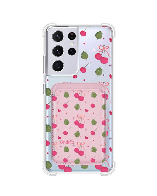 Android Magnetic Wallet Case - Coquette Cherry