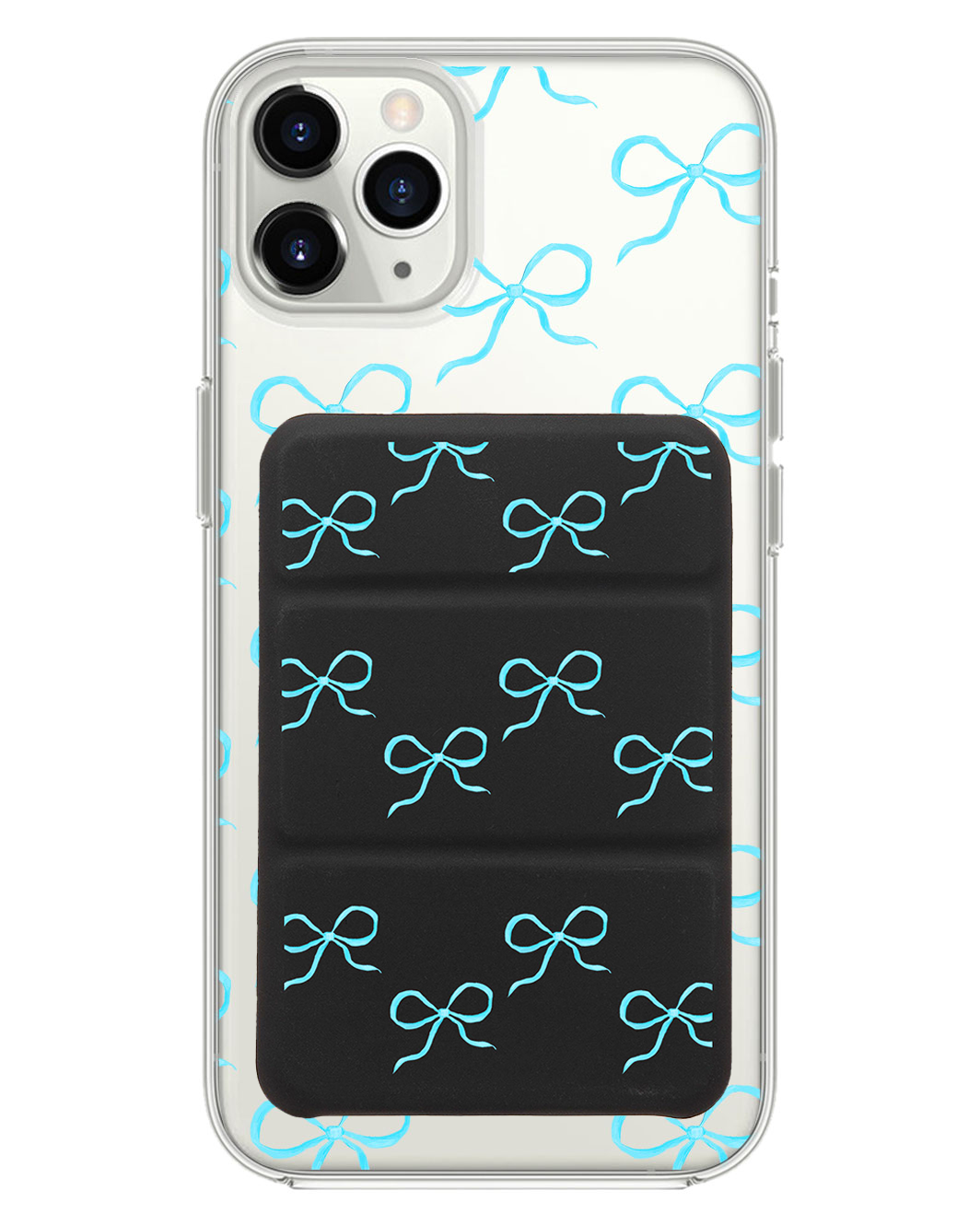 เคสพับสามทบแบบแม่เหล็กสำหรับ iPhone - Coquette Blue Bow