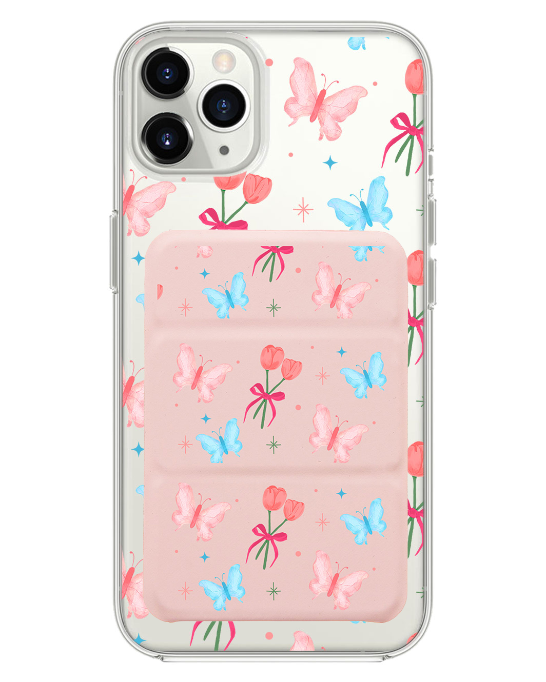 เคสพับสามทบแม่เหล็กสำหรับ iPhone - Coquette Butterfly