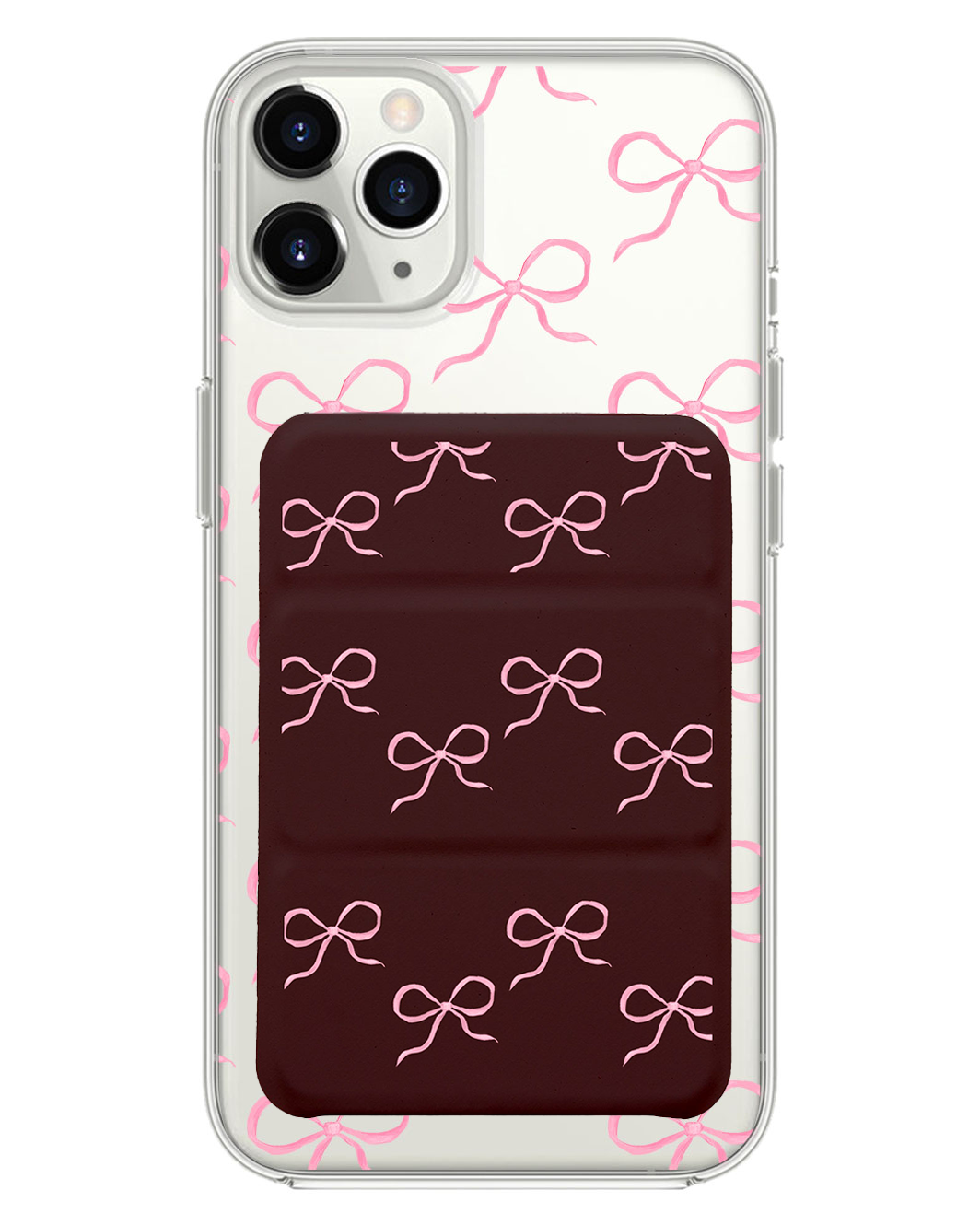 เคสแบบพับสามทบแม่เหล็กสำหรับ iPhone - Coquette Pink Bow
