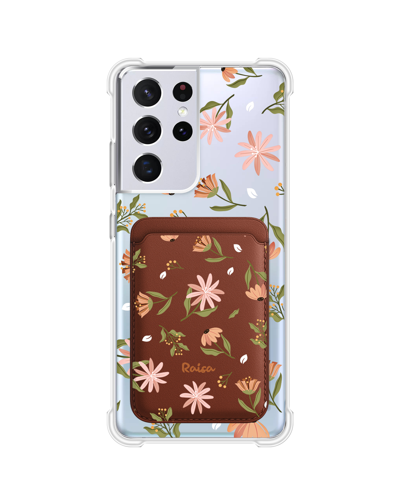 Android Magnetic Wallet Case - Cosmos Flower