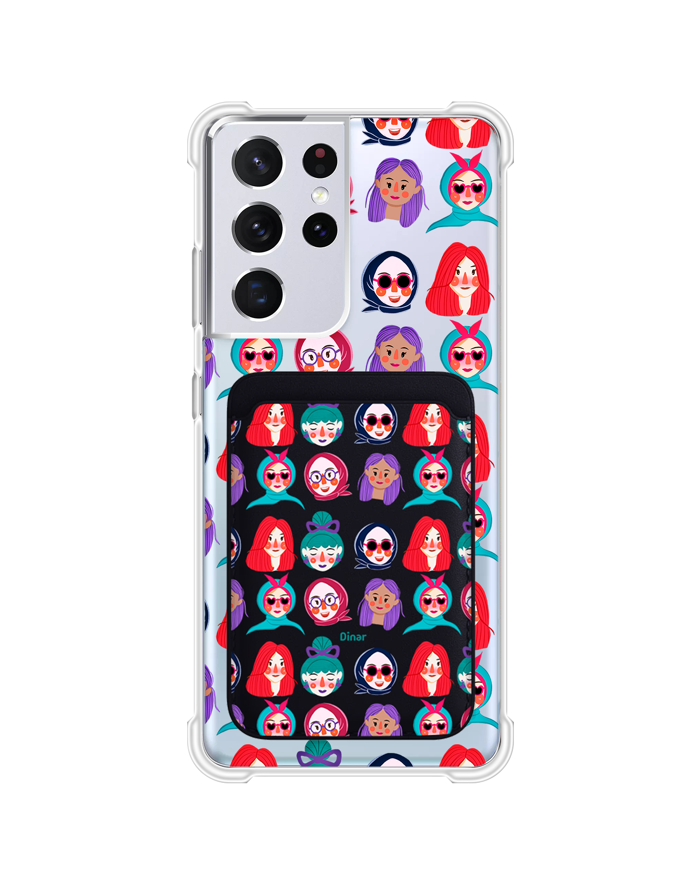 Android Magnetic Wallet Case - Cute Sweety Faces
