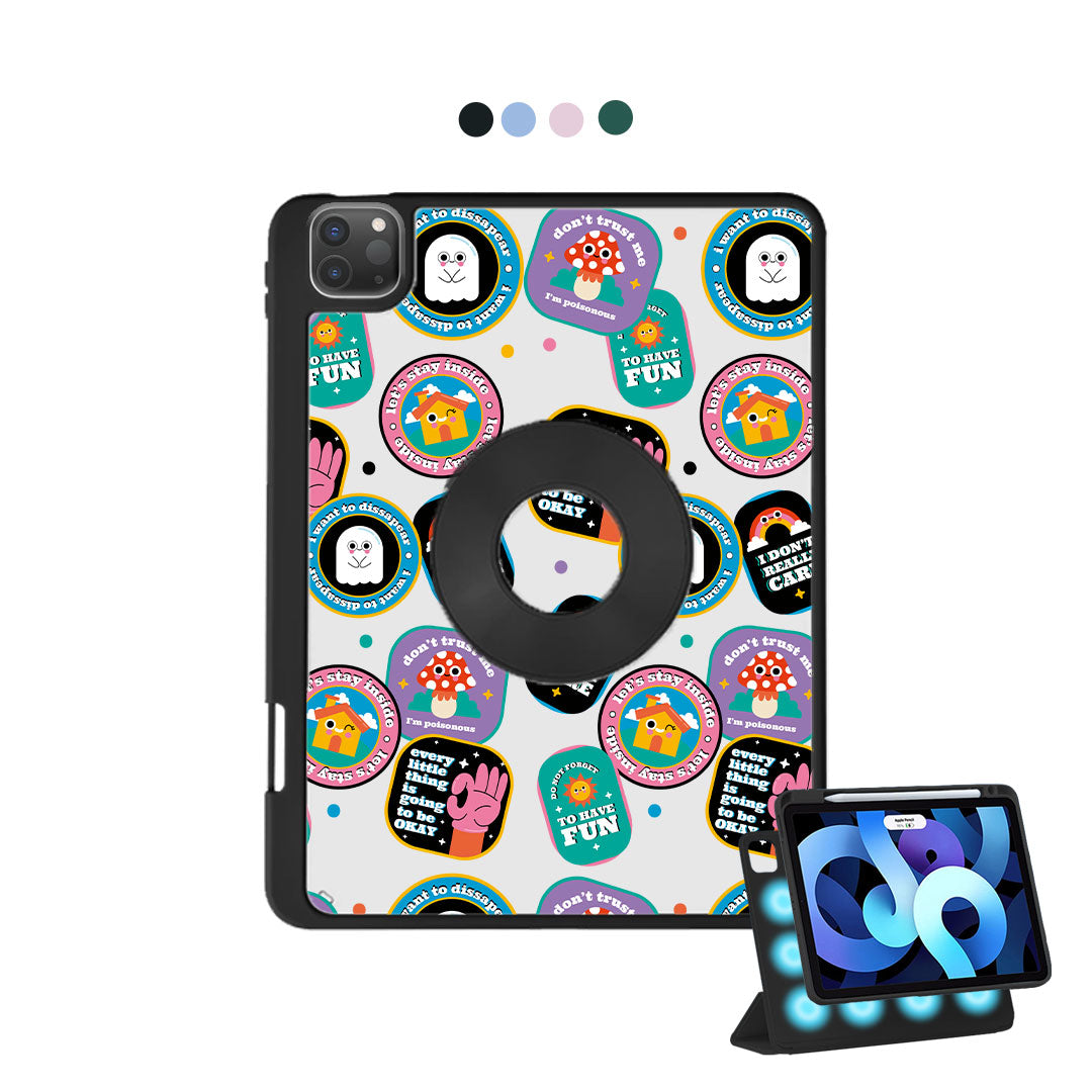 iPad Detachable Flip Cover - Monster Sticker Pack