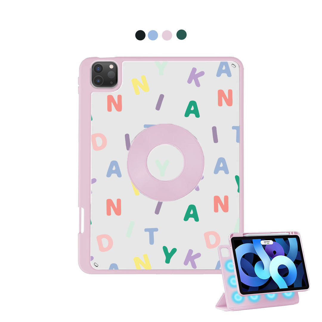 غطاء قابل للفصل لجهاز iPad - Monogram 2.0 Rainbow