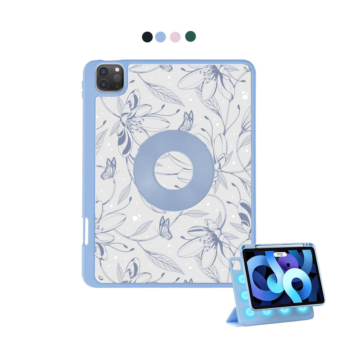 iPad Detachable Flip Cover - Sketchy Flower & Butterfly 2.0