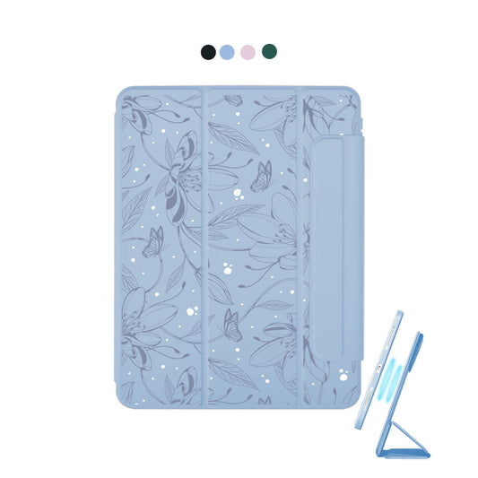 غطاء iPad قابل للفصل - رسمة زهرة وفراشة 2.0