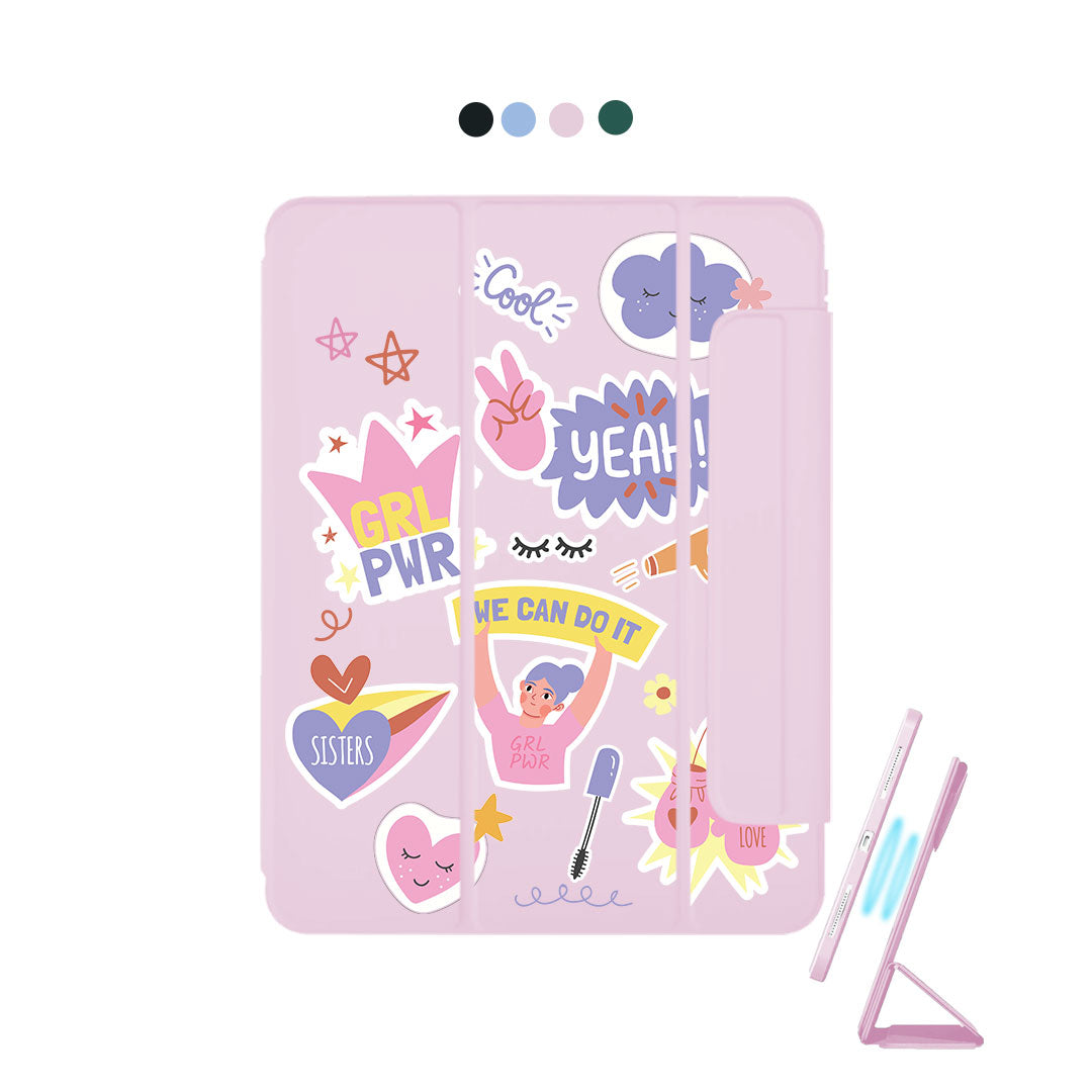 غطاء قابل للفصل لجهاز iPad - مجموعة ملصقات Girl Power