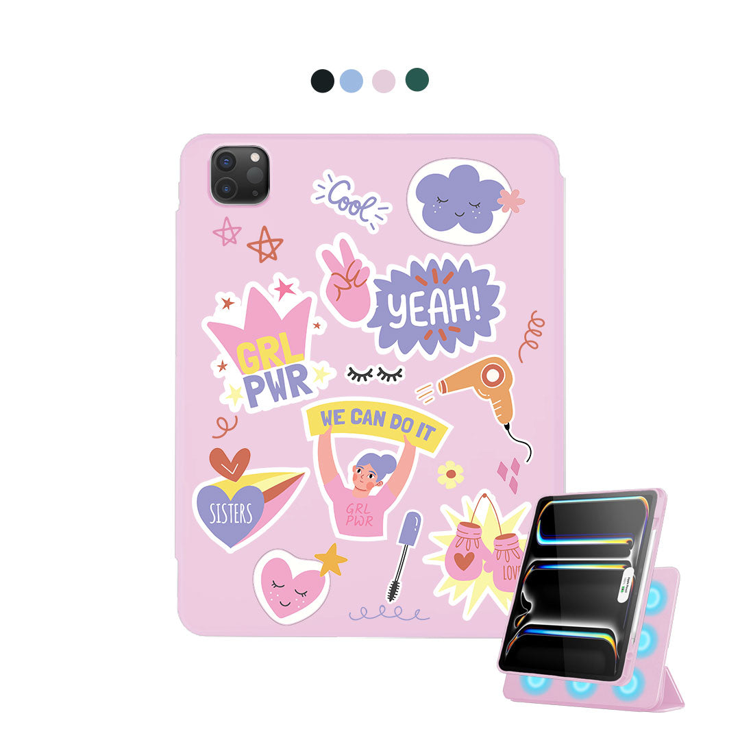 غطاء قابل للفصل لجهاز iPad - مجموعة ملصقات Girl Power