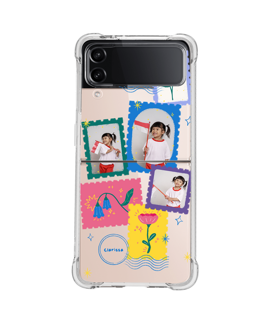 Android Flip / Fold Rearguard Hybrid - Face Grid Floral Stamps
