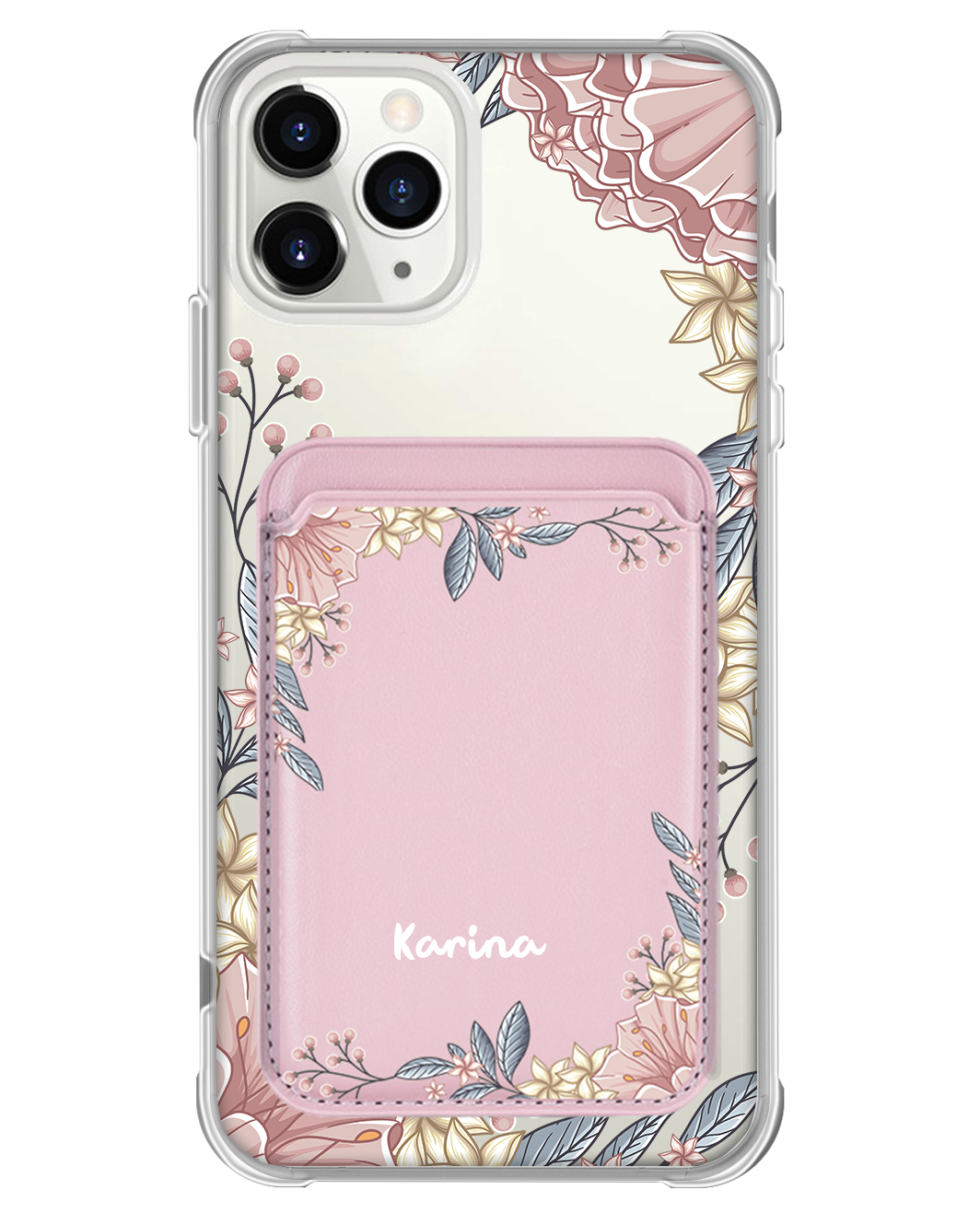 iPhone Magnetic Wallet Case - Pink Florals