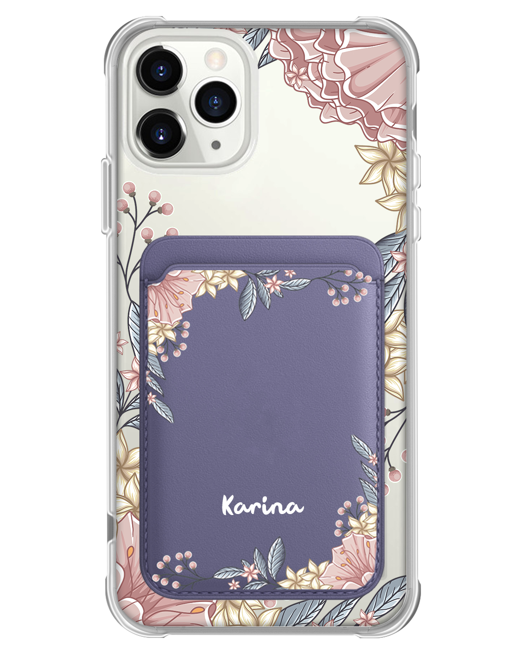 iPhone Magnetic Wallet Case - Pink Florals