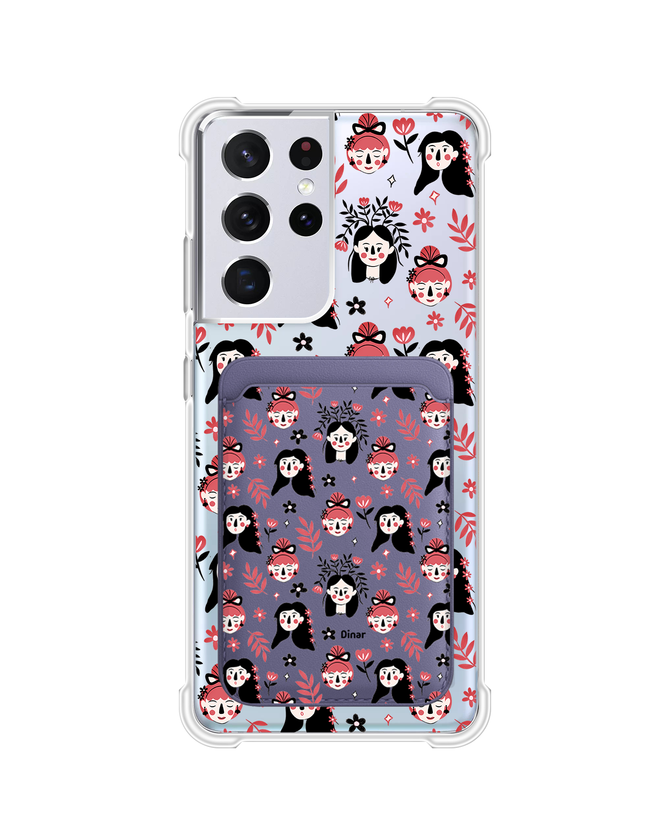 Android Magnetic Wallet Case - Flowery Faces