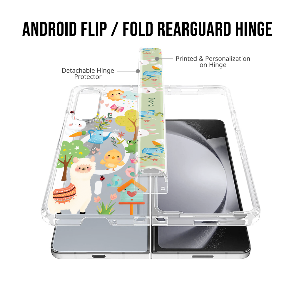 Android Flip / Fold Rearguard Hinge - Lovebird Monochrome 5.0