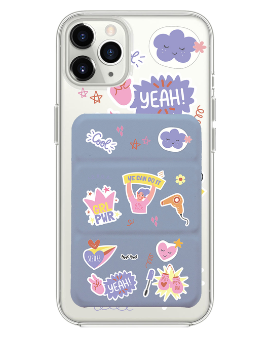 เคสพับสามทบแม่เหล็กสำหรับ iPhone - แพ็คสติกเกอร์ Girl Power
