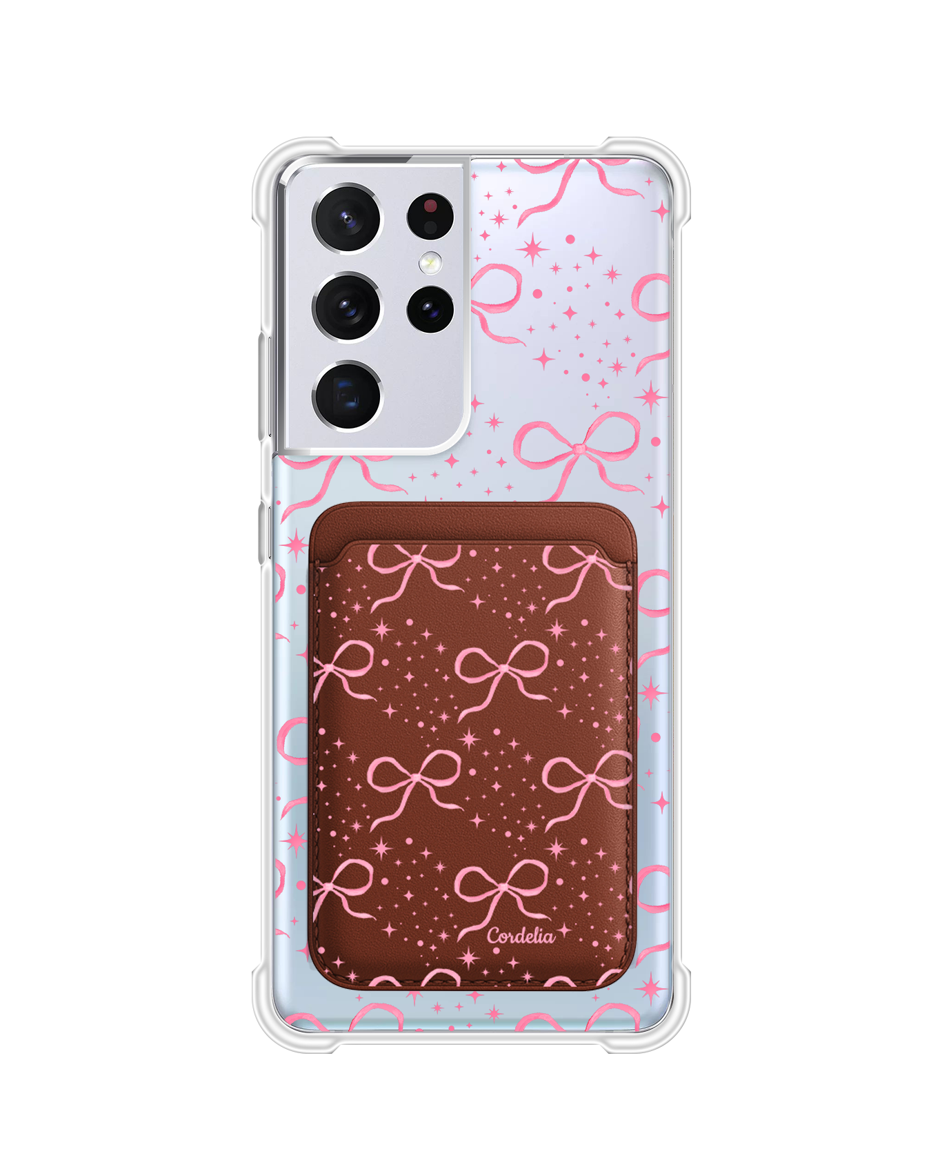 Android Magnetic Wallet Case - Coquette Glittery Bow