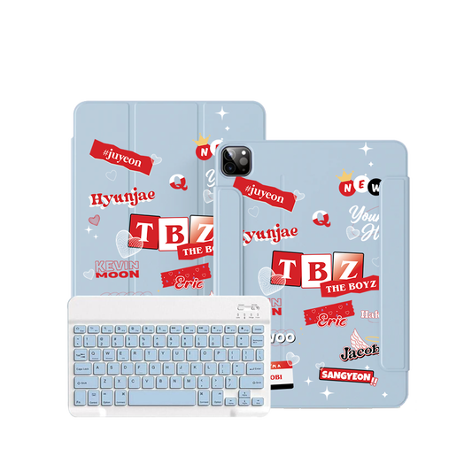 ฝาพับคีย์บอร์ดไร้สายสำหรับ iPad / Android - The Boyz Members