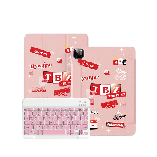 ฝาพับคีย์บอร์ดไร้สายสำหรับ iPad / Android - The Boyz Members