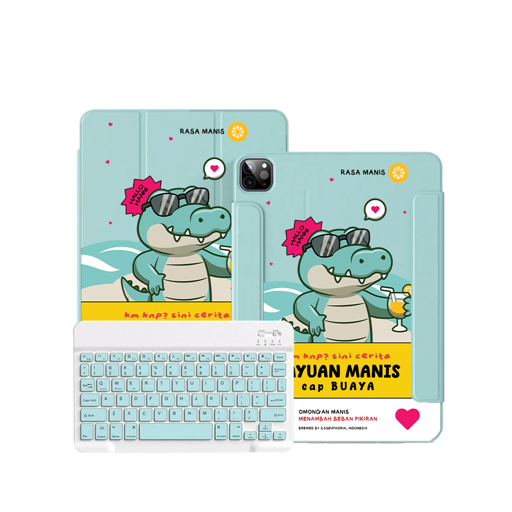 ฝาพับคีย์บอร์ดไร้สายสำหรับ iPad / Android - Cap Buaya