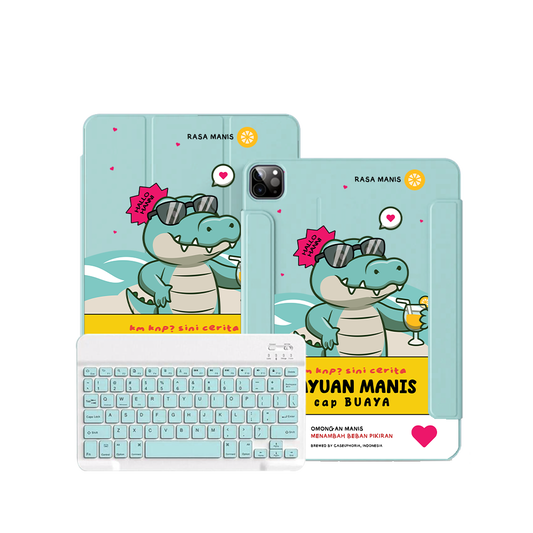 ฝาพับคีย์บอร์ดไร้สายสำหรับ iPad / Android - Cap Buaya