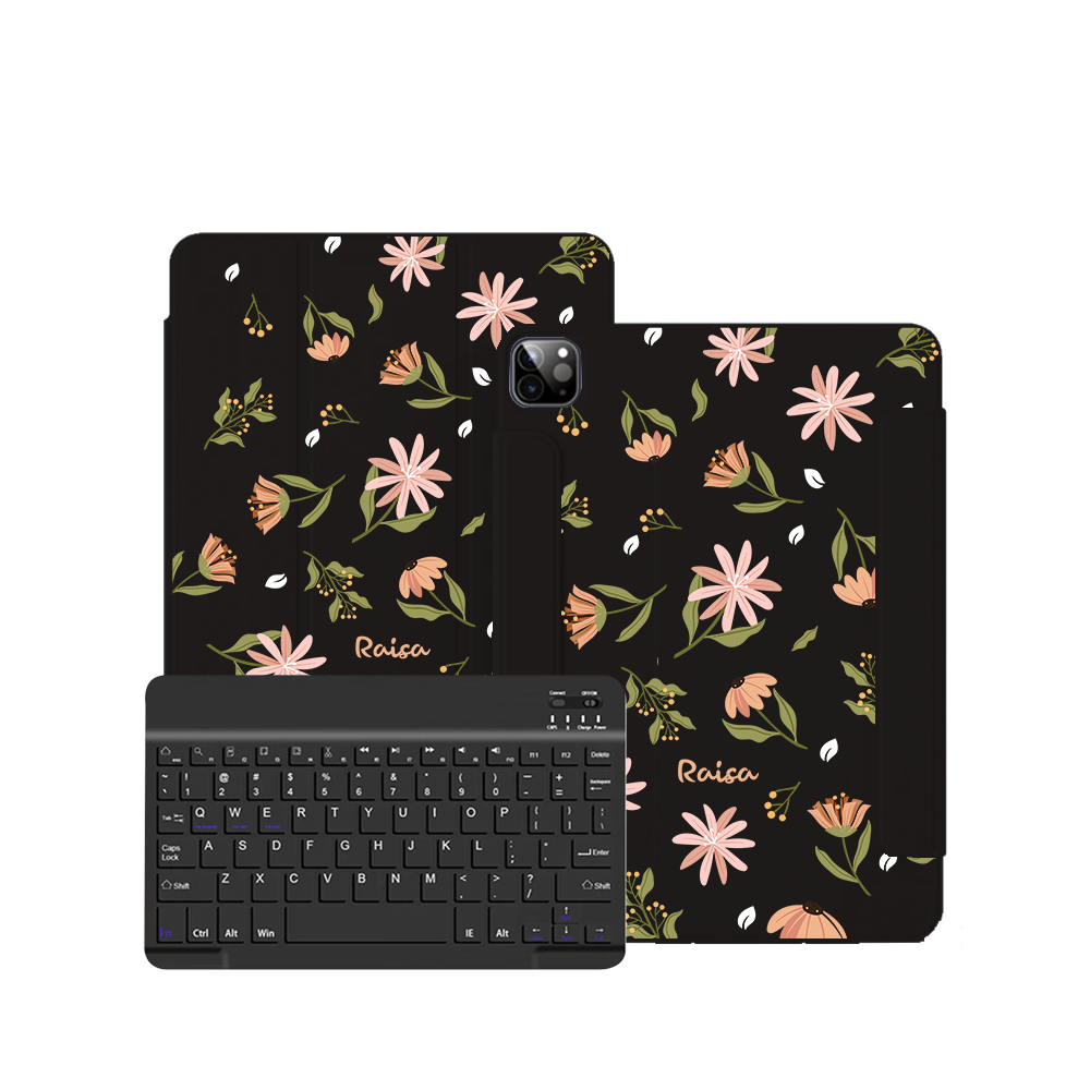 ฝาพับคีย์บอร์ดไร้สายสำหรับ iPad / Android - Cosmos Flower