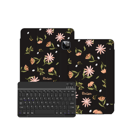 ฝาพับคีย์บอร์ดไร้สายสำหรับ iPad / Android - Cosmos Flower