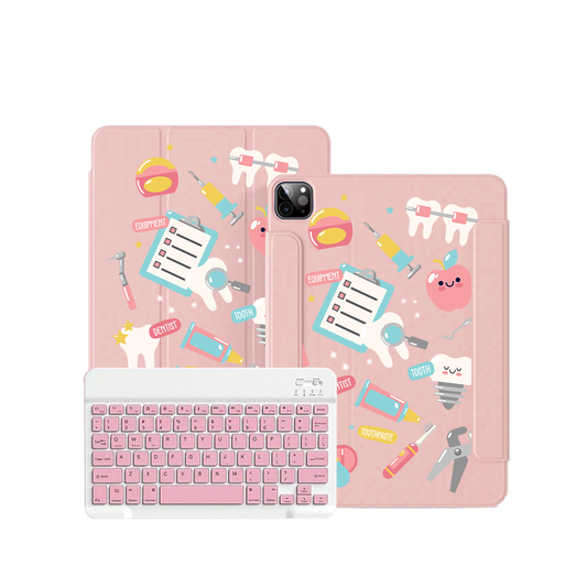 ฝาพับคีย์บอร์ดไร้สายสำหรับ iPad / Android - ทันตแพทย์