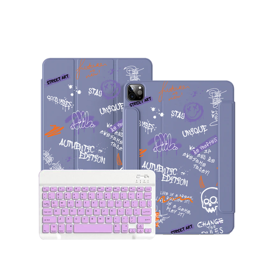 ฝาพับคีย์บอร์ดไร้สายสำหรับ iPad / Android Tab - ลายกราฟฟิตี้ 1.0