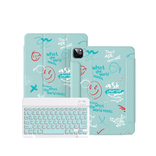 ฝาพับคีย์บอร์ดไร้สายสำหรับ iPad / Android Tab - Graffiti 2.0