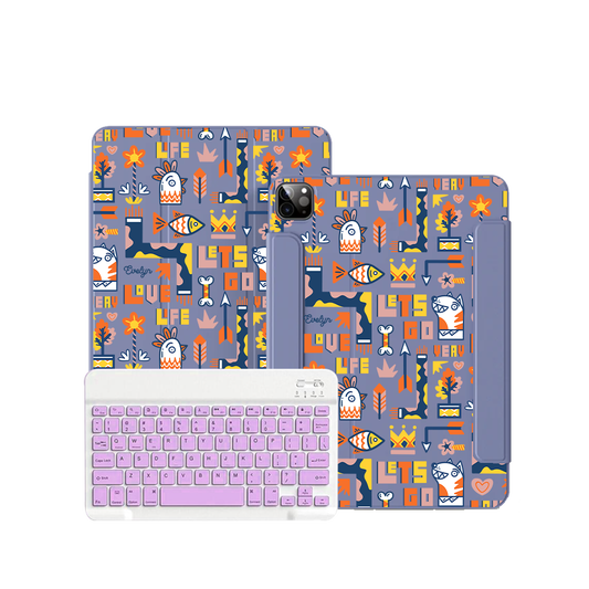 ฝาพับคีย์บอร์ดไร้สายสำหรับ iPad / Android - Life in Colour