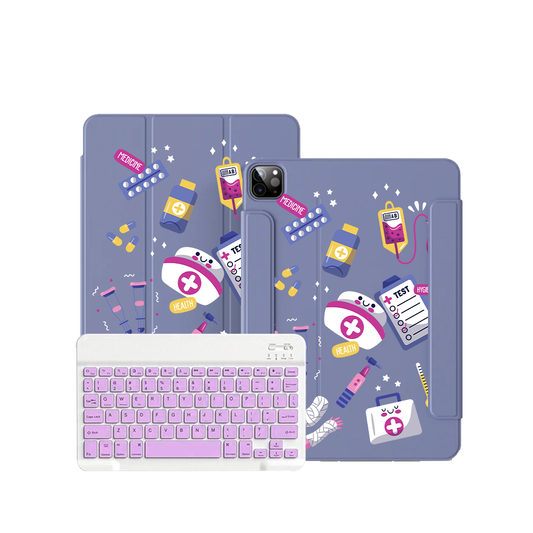 ฝาพับคีย์บอร์ดไร้สายสำหรับ iPad / Android - พยาบาล