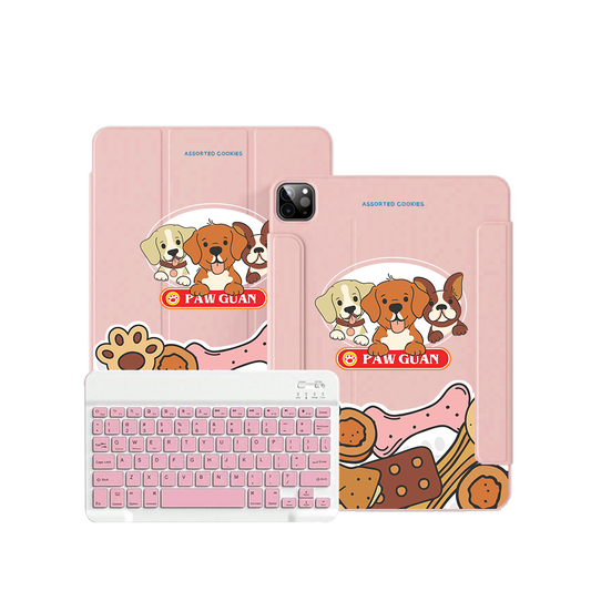 ฝาพับคีย์บอร์ดไร้สายสำหรับ iPad / Android Tab - Paw Guan Dog