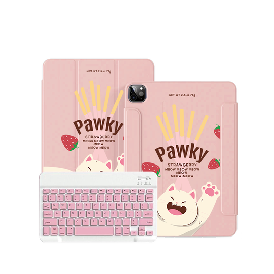 ฝาพับคีย์บอร์ดไร้สายสำหรับ iPad / Android Tab - Pawky Cat