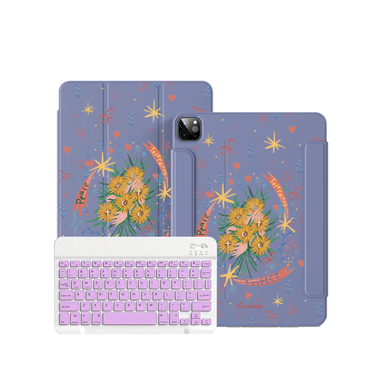 ฝาพับคีย์บอร์ดไร้สายสำหรับ iPad / Android - Peace