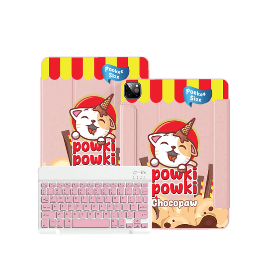 ฝาพับคีย์บอร์ดไร้สายสำหรับ iPad / Android - Powki Powki