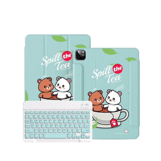 ฝาพับคีย์บอร์ดไร้สายสำหรับ iPad / Android Tab - Spill the Tea