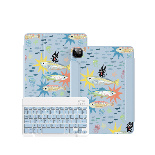 ฝาพับคีย์บอร์ดไร้สายสำหรับ iPad / Android - The Fish Surfer